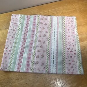 WestPoint Stevens Valance Home 84x17 Pink Green Vtg Cottagecore Floral Hearts